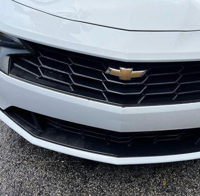 Results from paint correction on the front bumper