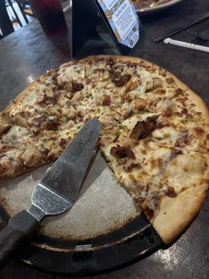 This is their 14" BBQ Chicken pizza .