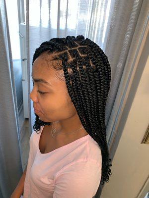 Medium sized box braids