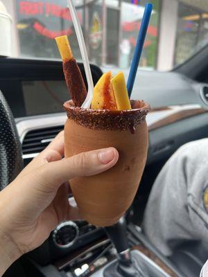 Half eaten mangonada (took pic late lol) SO bomb. 10/10