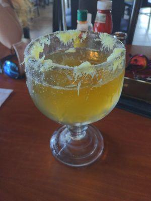 Chilada- Beer, Lime and salt.