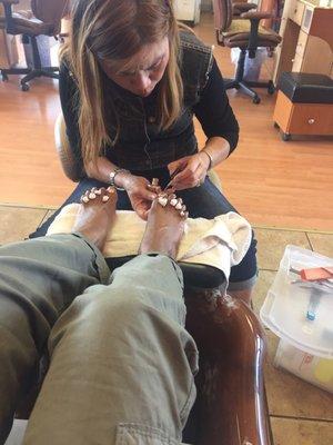 Jennifer does the best pedicures.