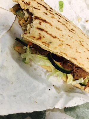 Steak with a Multi grain flatbread