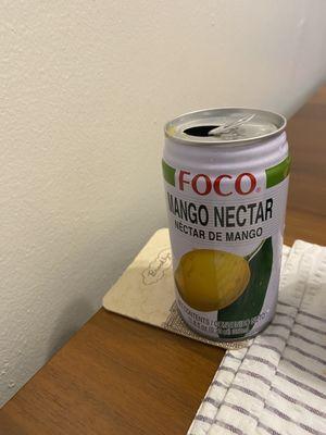 Canned Foco Mango Juice. Heaven in a can!