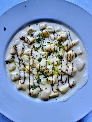 Gnocchi Dolce: House made potato gnocchi, balsamic reduction gorgonzola dolce sauce. $24