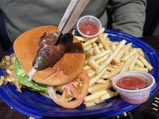 Mexican burger & fries