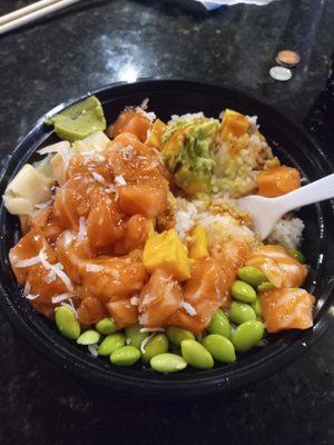 Poke' bowl made with Aldi ingredients