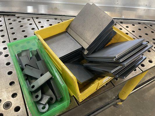 Clips and column caps for local structural steel fabricator