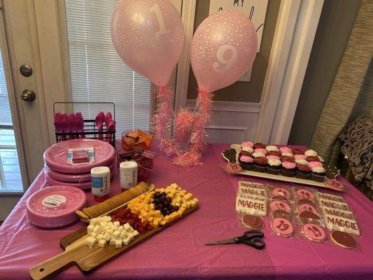 Maggie's birthday cookies and cupcakes