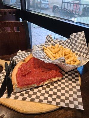 Deep dish plus fries