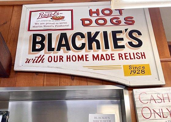 Martin Rosol's hot dogs & Blackies home made pepper relish since 1928