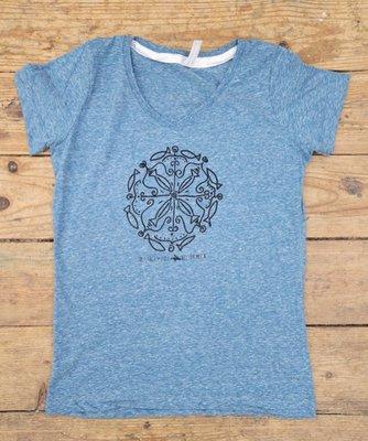 Ladies Round Fish V-neck