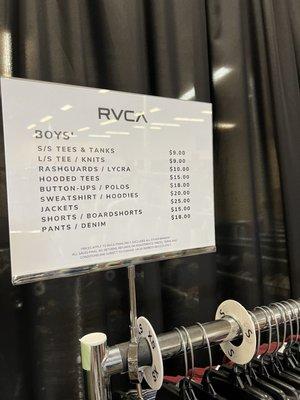 RVCA boys $s