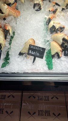 Fresh stone crabs fresh fish fresh clams Oysters fresh fish fry soon