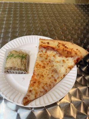 Cheese pizza and Baklava