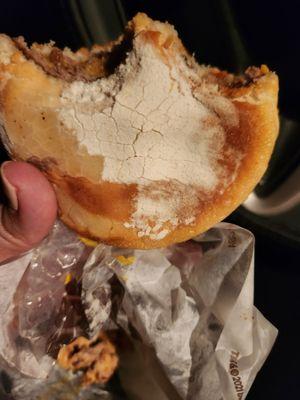 Do not eat and drive without checking for the quality of your food!!! This is the bottom bun.