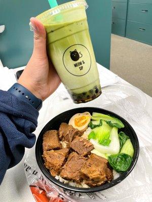 Matcha and Braised Beef Bowl