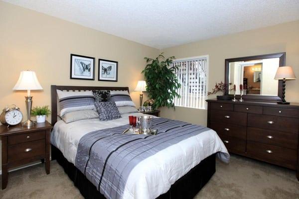 Spacious bedrooms and walk in closets in all apartment homes