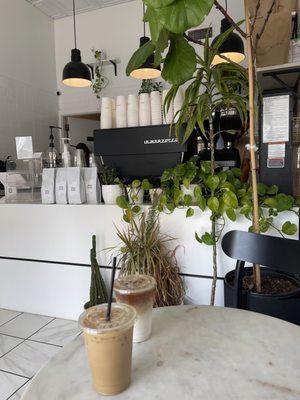 Iced Caramel Latte & Iced Horchata Latte