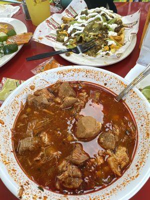 Pozole  Carne asada fríes