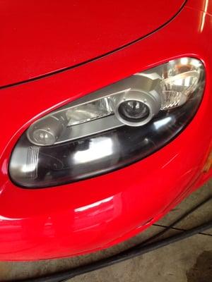 Hazed headlights after