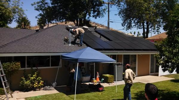 Riverside Public Utilities field engineers hooking us back up to the grid through our brand new main panel!