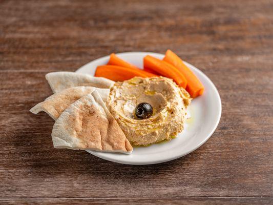 In-house made spicy hummus.