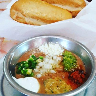 Regular Foul "ful".  Fava bean stew with french bread.  #ethiopianbreakfast #favabeans