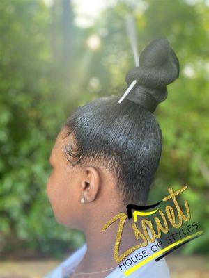 Teen Rope twist ponytail.