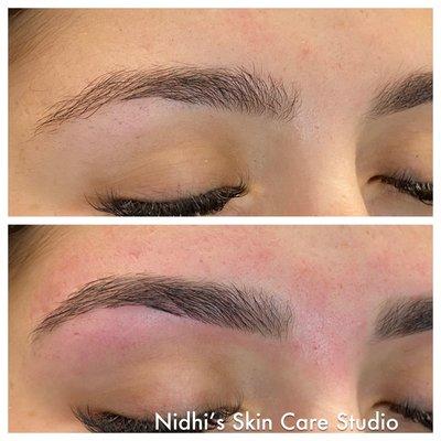 Brow threading and tinting before and after