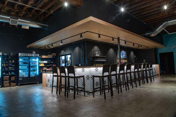 Bar in our new taproom space.