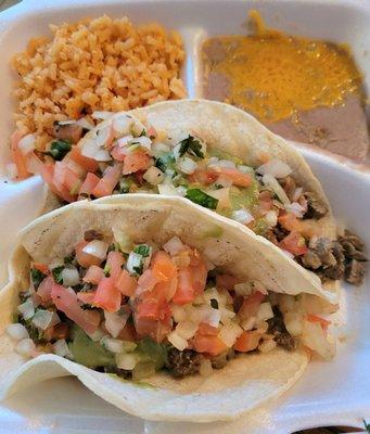 Carne Asada taco plate