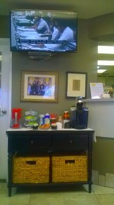 Watch TV while you wait and have a cup of tea or coffee. Dental offices don't get much better than this!