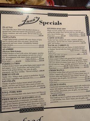 Luna's Specials