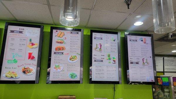 Menu at Viet's