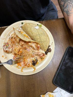 Shrimp taco and carne asada taco!