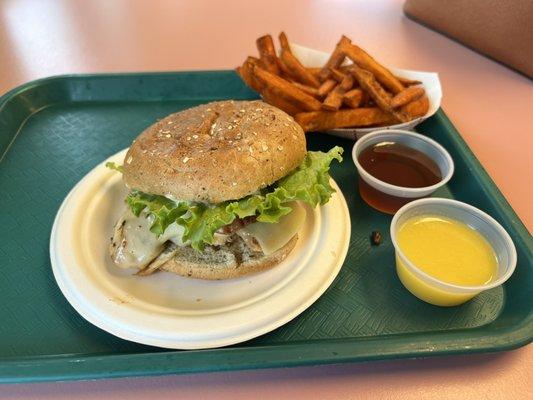 The Kevin with sweet potato fries