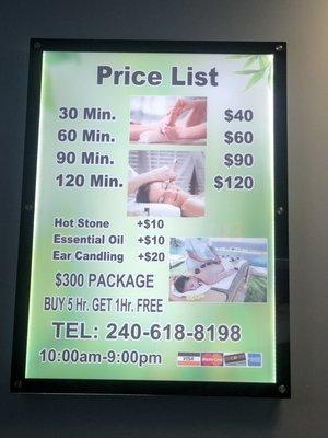 Price List