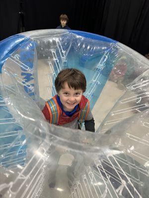 First time in a bubble soccer ball! Can't wait for summer camp in Berkeley again!