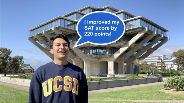 Asher increased his SAT score by 220 points and got into UCSD with our SAT prep program in San Diego.