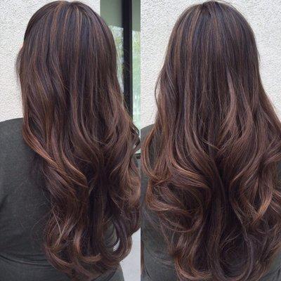 Babylights for a natural color on dark hair.