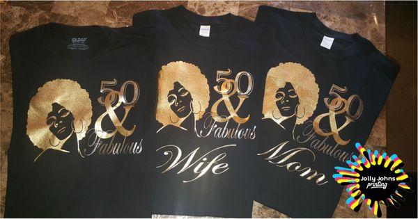 Custom Birthday T-Shirt 50 & Fabulous