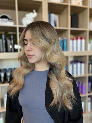 Golden blonde balayage