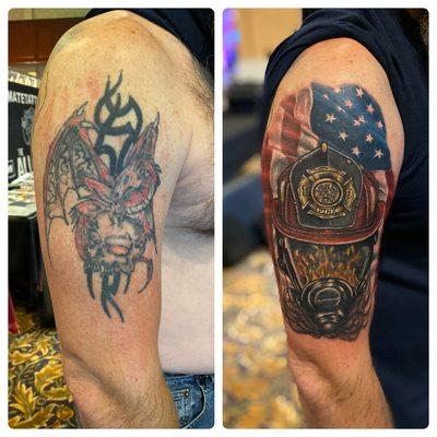 Before and after coverup by Jayvo