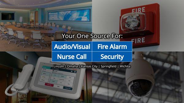 Your One Source for Audio/Visual, Fire Alarm, Nurse Call, and Security Systems.