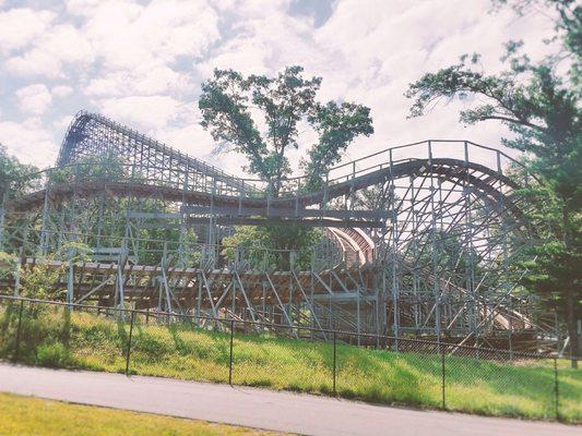 Pictured here are the double-down and other pre-lift hill shenanigans as viewed from the lower parking lot