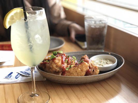 Korean Fried Chicken Wings- usually not a big fan of bleu cheese but blends well with the spicy sauce