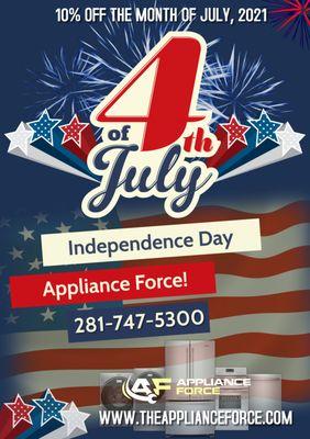 Fourth of July appliance repair special!!  Call for details mention this!