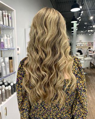 Beautiful hair coloring blonde long hair