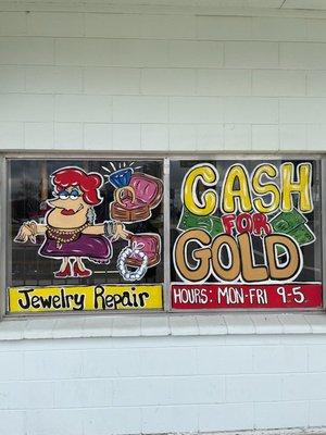 We buy, sell, and loan cash for Jewelry! Our awesome jeweler also does repairs!